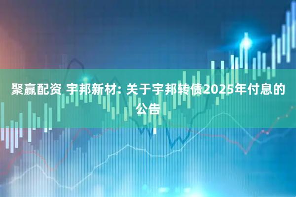 聚赢配资 宇邦新材: 关于宇邦转债2025年付息的公告